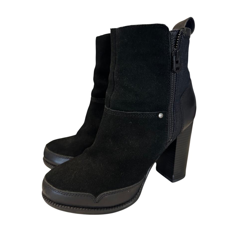 G-Star RAW Labour Zip Cow Suede  Denim Heeled Ankle  Boots Women's US 7 EU 38